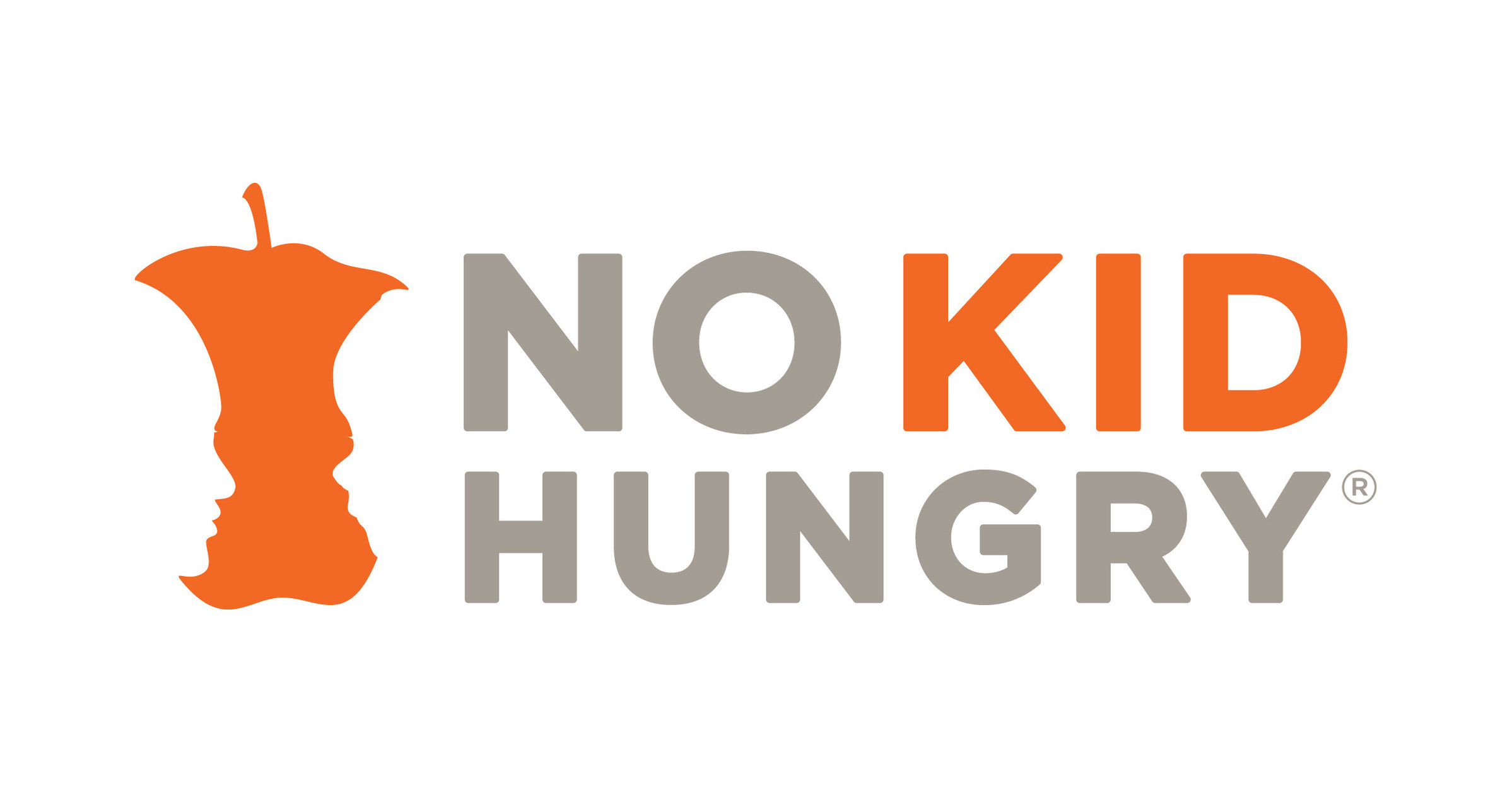 CCI Industrial Constructors - Logo of no kid hungry campaign with a silhouette of a child's face in a bitten apple next to the text.