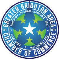 CCI Industrial Constructors - Circular emblem of the greater brighton area chamber of commerce featuring a central blue star surrounded by various town names and smaller green stars.
